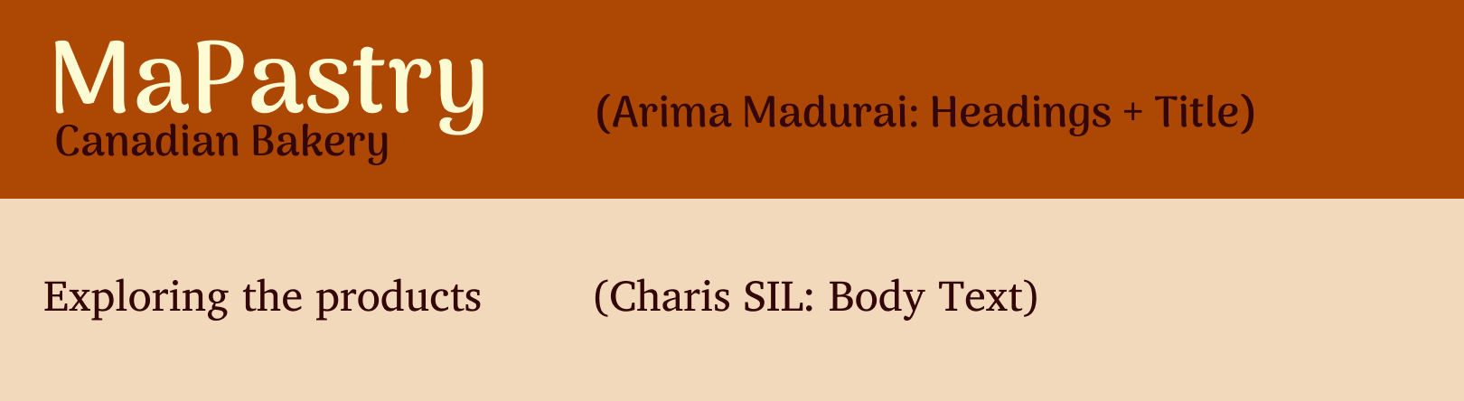 fonts used for MaPastry's website