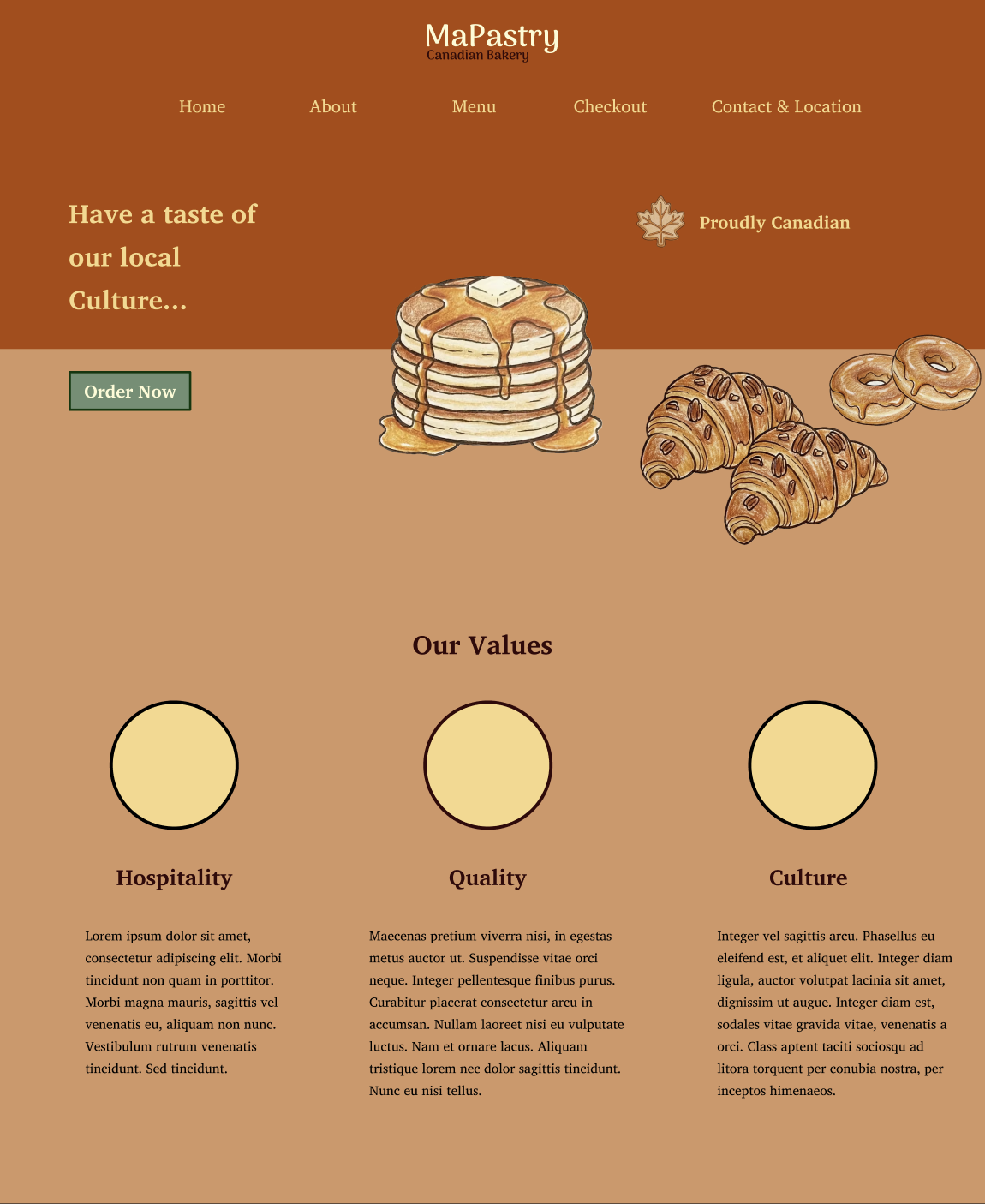 a second idea for main page of the MaPastry's website