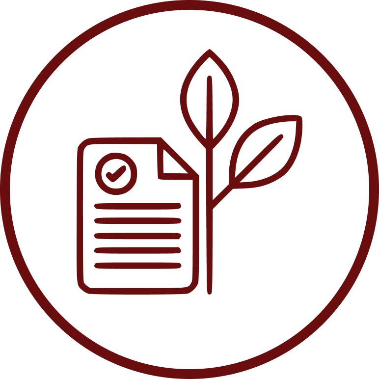 Icon of High quality ingredients - paper and leaf. (for about page)