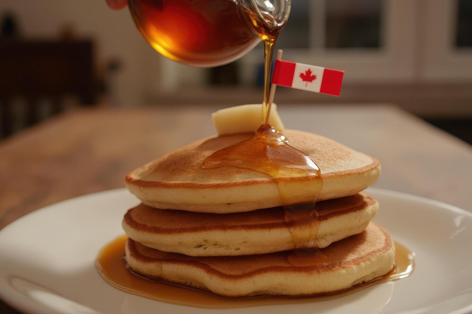 Image of crepes with maple syrup on top (for about page)